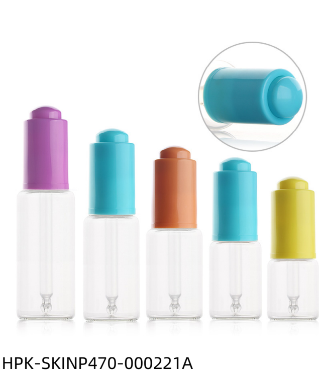 Glass Bottle with Colored Push-button Pipette Cap